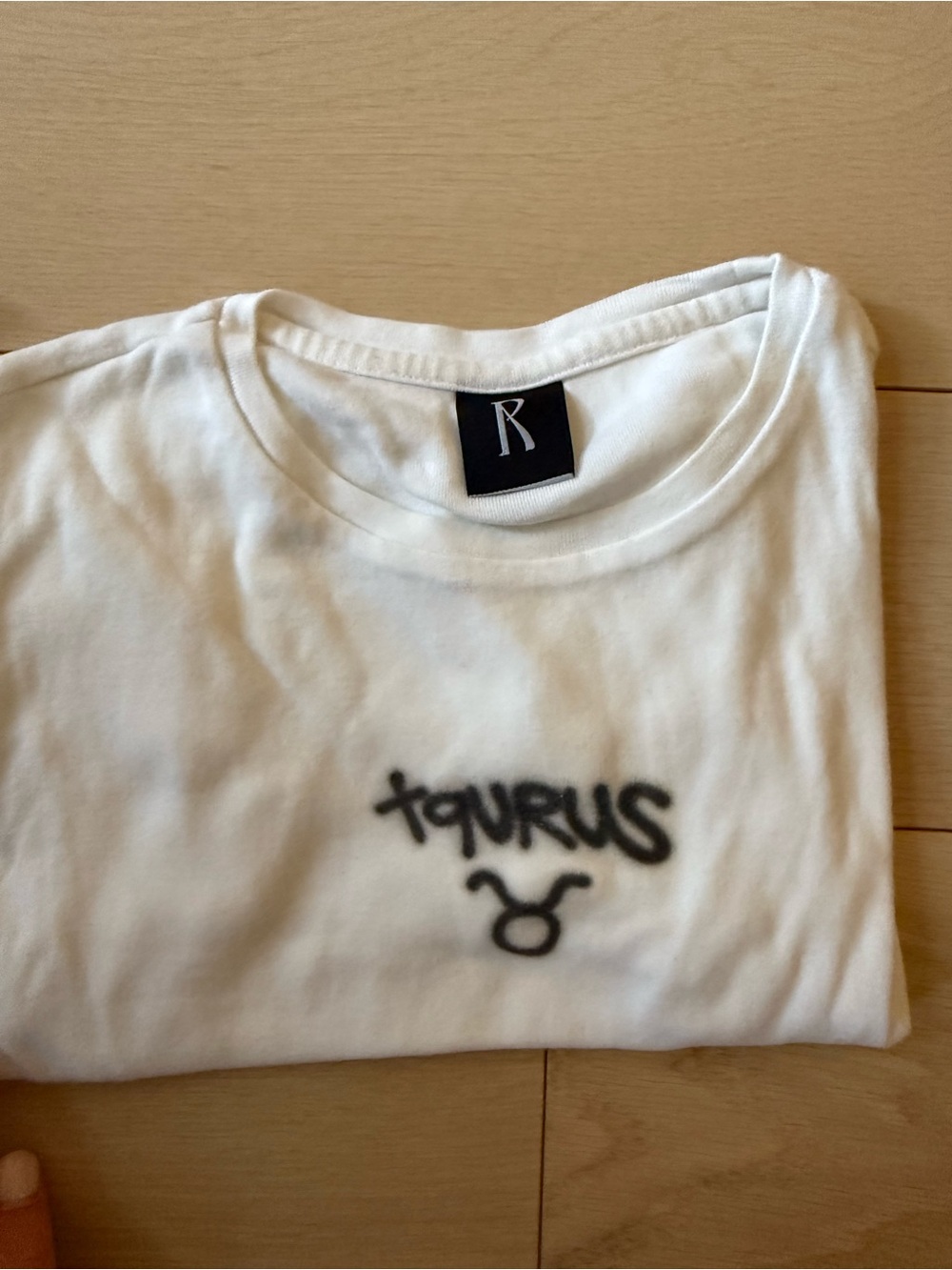 White 'Taurus' Graphic Tee with Black Logo